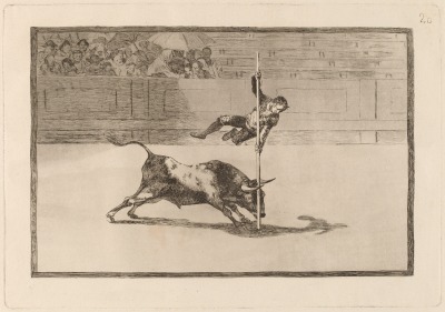 Ταχύτητα και γενναιότητα του Juanito Apinani στην αρένα της Μαδρίτης, η πλάκα Νο.20 από τη σειρά χαρακτικών Ταυρομαχία του Φρανσίσκο Γκόγια, 1815-16