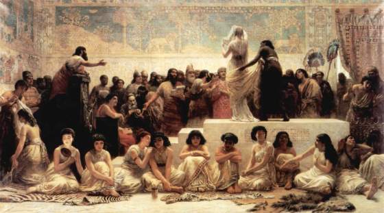 The Babylonian Marriage Market, 1875 Edwin Long inspired by a passage in the Histories by Herodotus