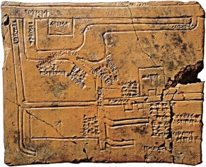 Babylonian map of canals & irrigation systems, W of Euphrates-1684-1647 BC